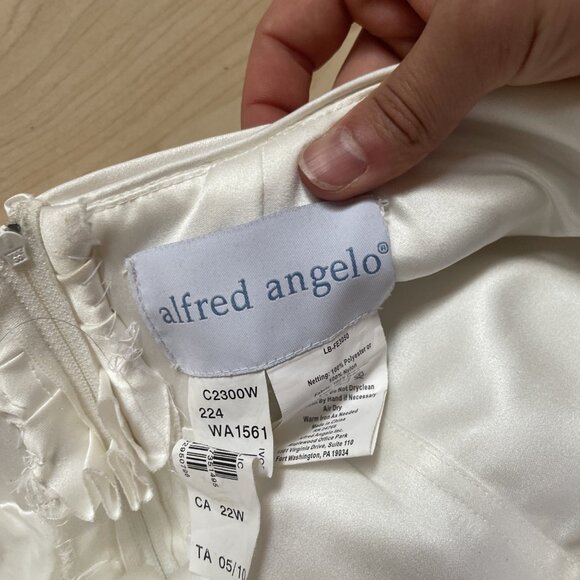 Alfred Angelo Wedding Dress Women’s Sz 22 White Bridal Gown Formal Lace Read - Picture 14 of 16